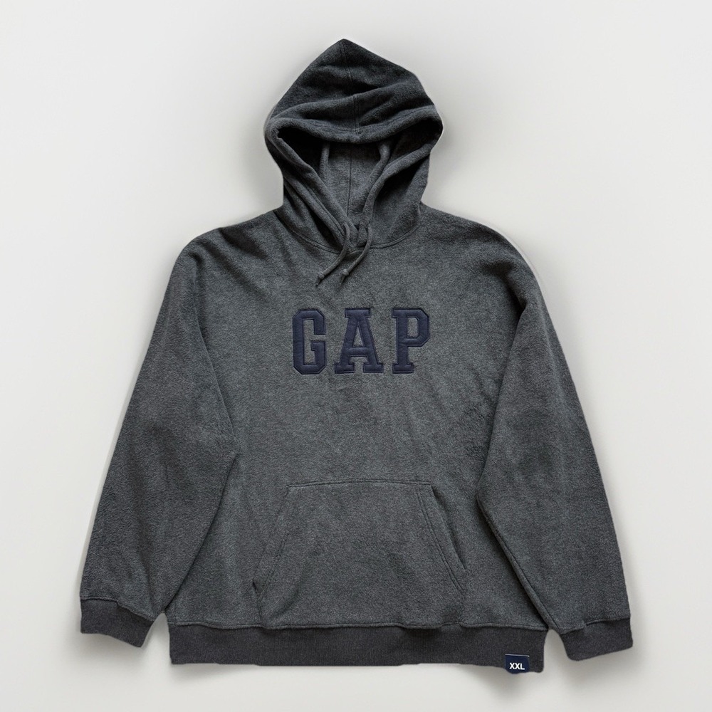 NWT Vintage Y2K Gap Fleece Hoodie Pullover Sweatshirt Mens Sz 2XL Deadstock Logo